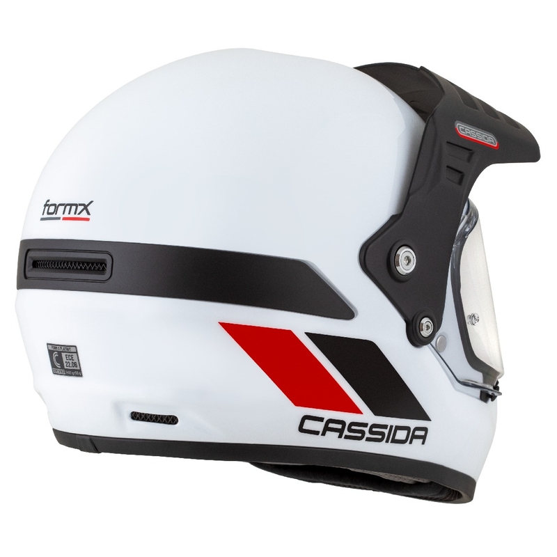 Enduro helma Cassida FormX FlatOut bílo-černo-červená