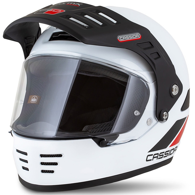 Enduro helma Cassida FormX FlatOut bílo-černo-červená