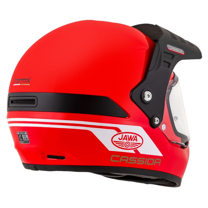 Enduro helma Cassida FormX Jawa RotaX červeno-bílo-zlatá
