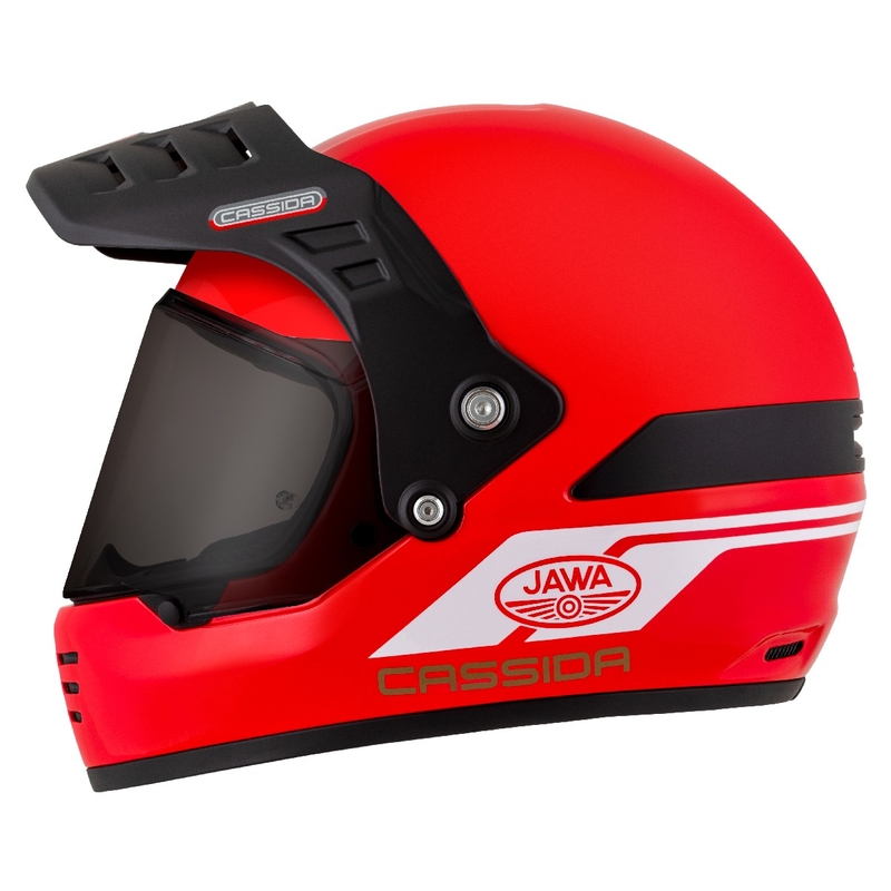 Enduro helma Cassida FormX Jawa RotaX červeno-bílo-zlatá