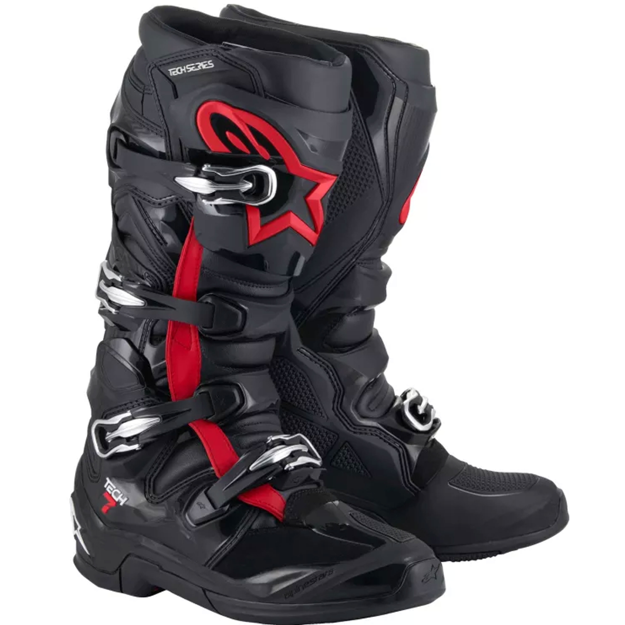 Motokrosové boty Alpinestars TECH 7 černo-fluo červené Velikost: 38