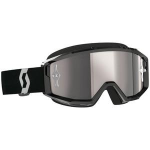 Motokrosové brýle SCOTT Primal CH černo-bílé s chrom stříbrným plexi