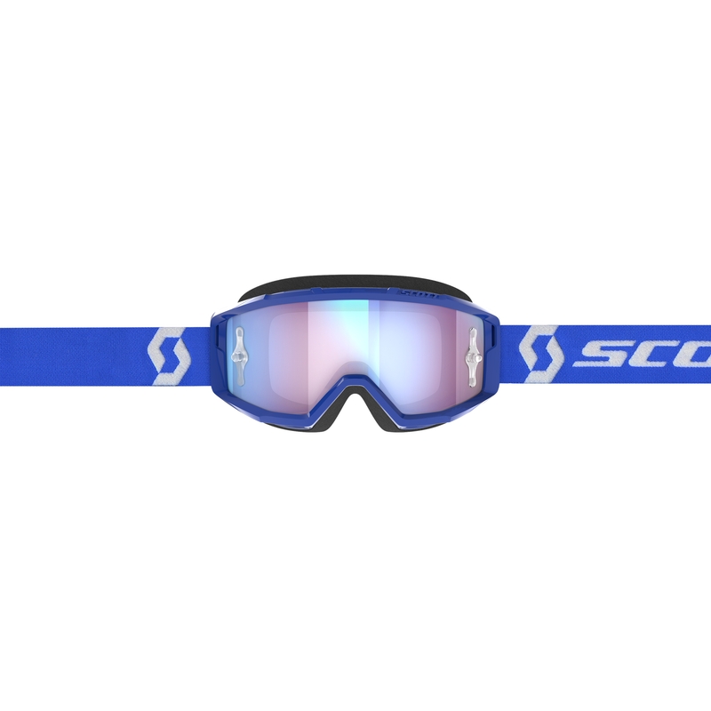Motokrosové brýle SCOTT Primal CH modro-bílé s chrom modrým plexi