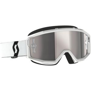 Motokrosové brýle SCOTT Primal CH bílé s chrom stříbrným plexi