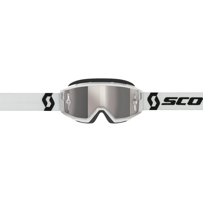 Motokrosové brýle SCOTT Primal CH bílé s chrom stříbrným plexi