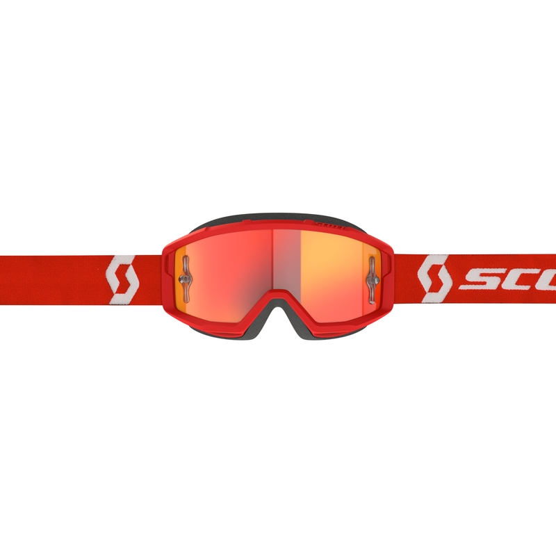 Motokrosové brýle SCOTT Primal CH červeno-bílé s chrom oranžovým plexi