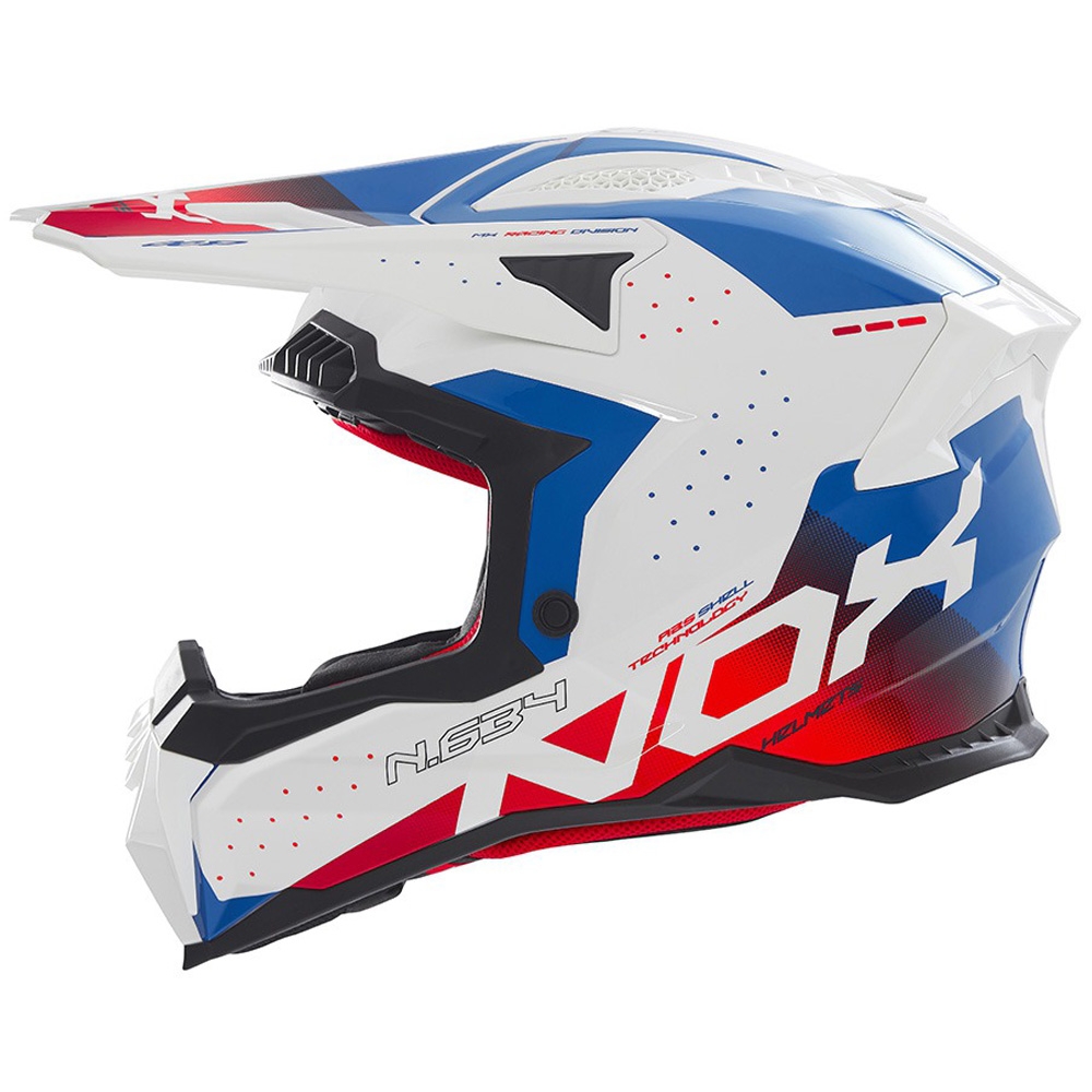 Motokrosová helma NOX N634 bílo-modro-červená Velikost: 2XL