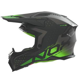 Motokrosová helma NOX N634 matná černo-zelená