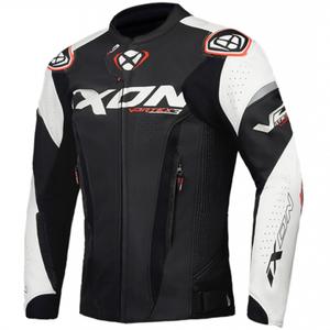 Kožená bunda na motorku IXON Vortex 3 černo-bílá