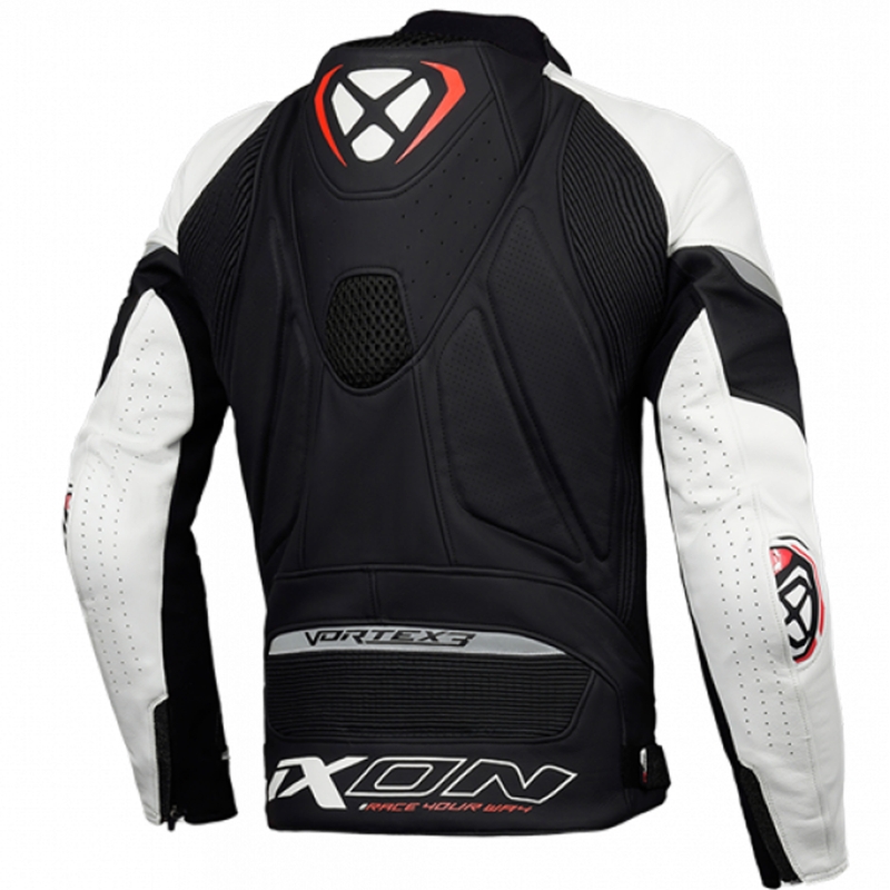 Kožená bunda na motorku IXON Vortex 3 černo-bílá
