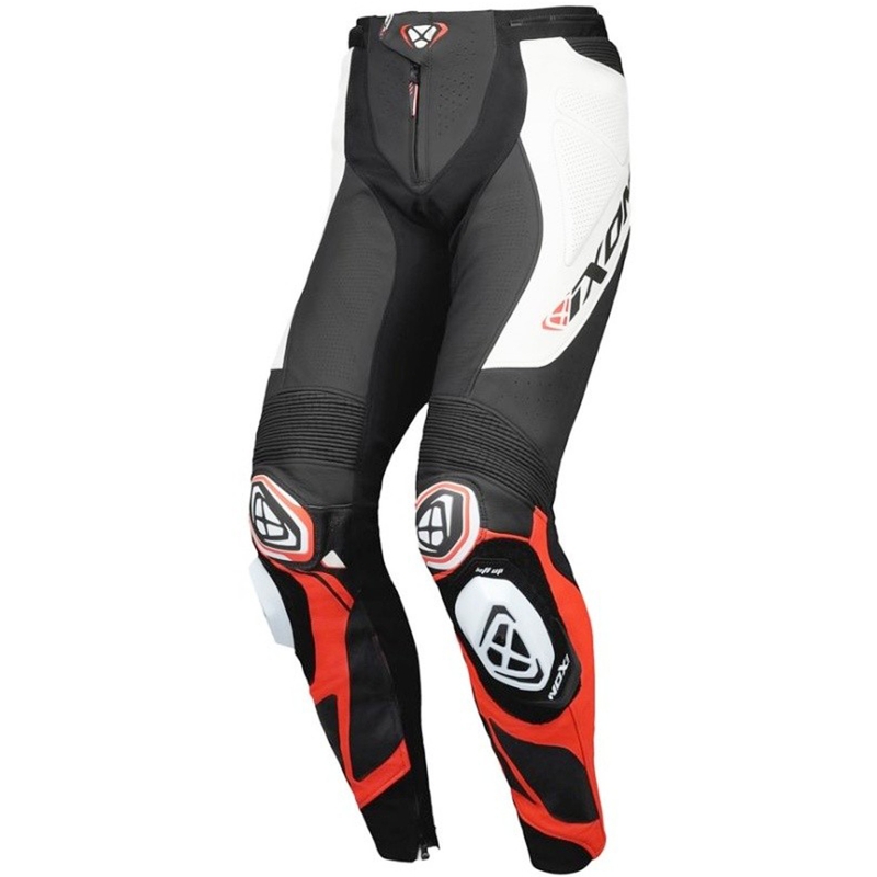Kožené kalhoty na motorku IXON Vortex 3 černo-bílo-červené