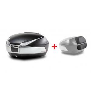 Vrchní kufr na motorku SHAD SH48 D0B48400+D0RI4800 nový titan with PREMIUM SMART lock and backrest