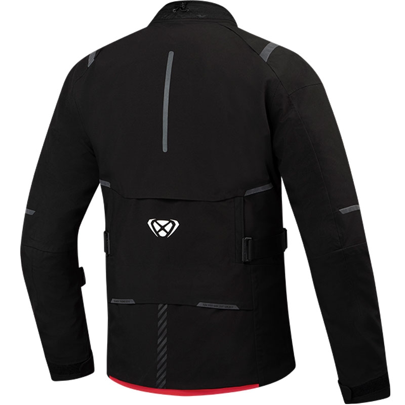 Bunda na motorku IXON M-Skeid černo-fluo červená