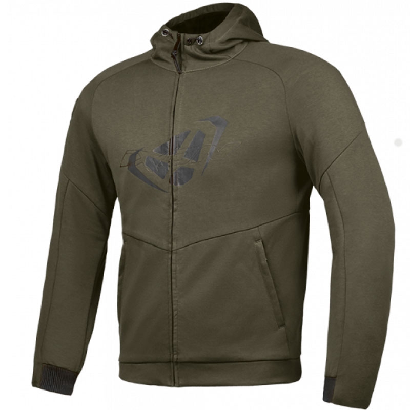 Mikina na motorku IXON Touchdown khaki-černá