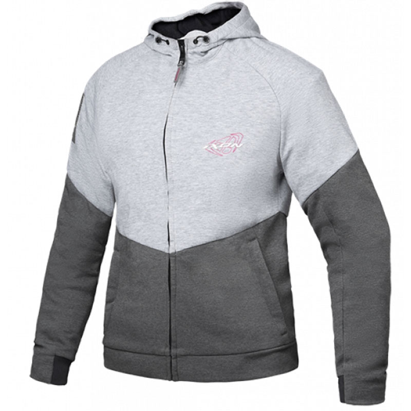 Dámská mikina na motorku IXON Touchdown šedo-stříbrno-růžová Velikost: 2XL