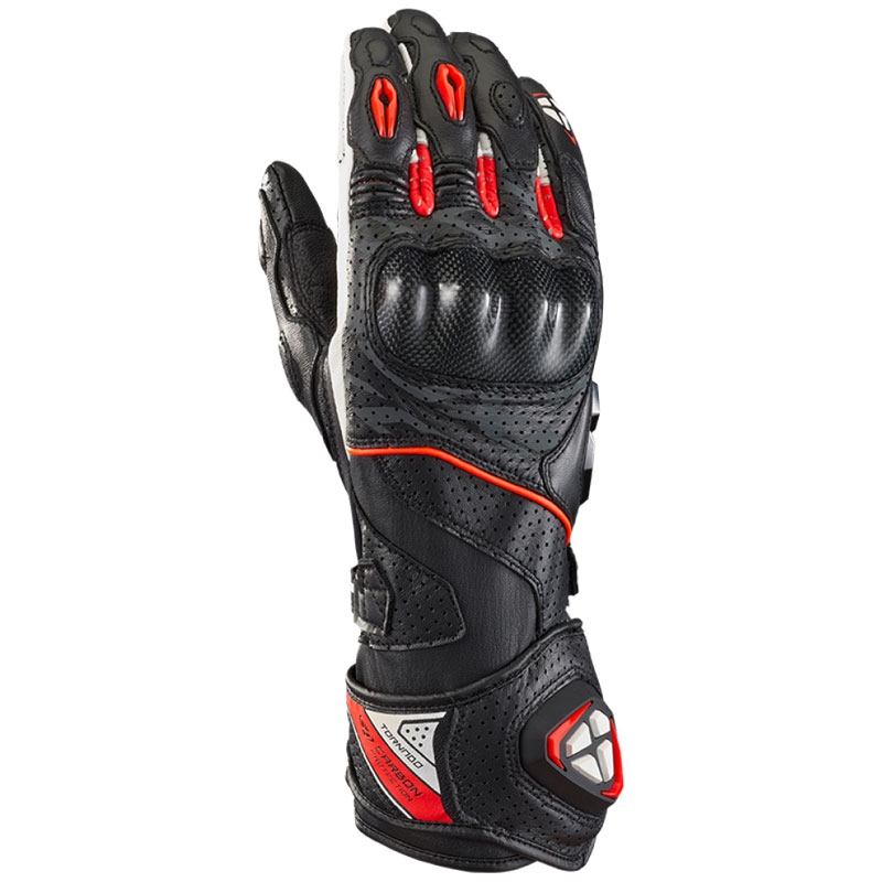 Rukavice na motorku IXON Tornado Air černo-bílo-červené