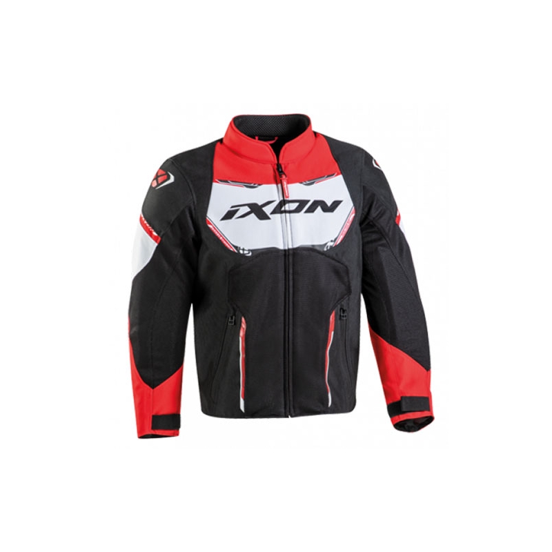 Dětská bunda na motorku IXON Striker Air černo-červeno-bílá