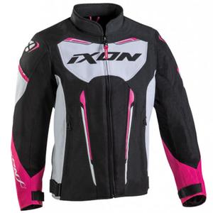 Dětská bunda na motorku IXON Striker Air černo-bílo-růžová
