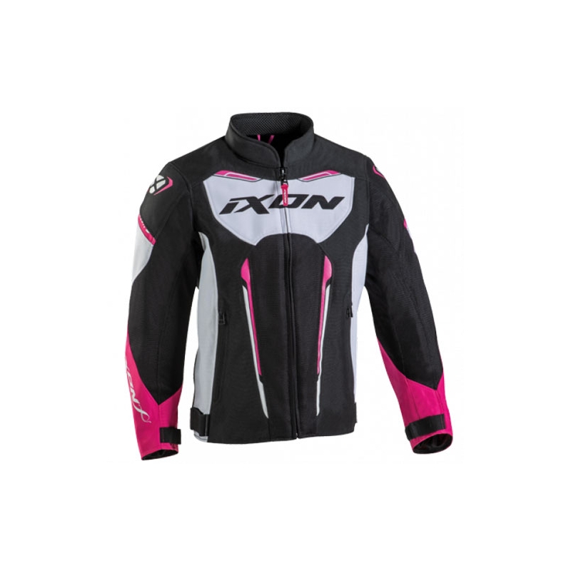 Dětská bunda na motorku IXON Striker Air černo-bílo-růžová