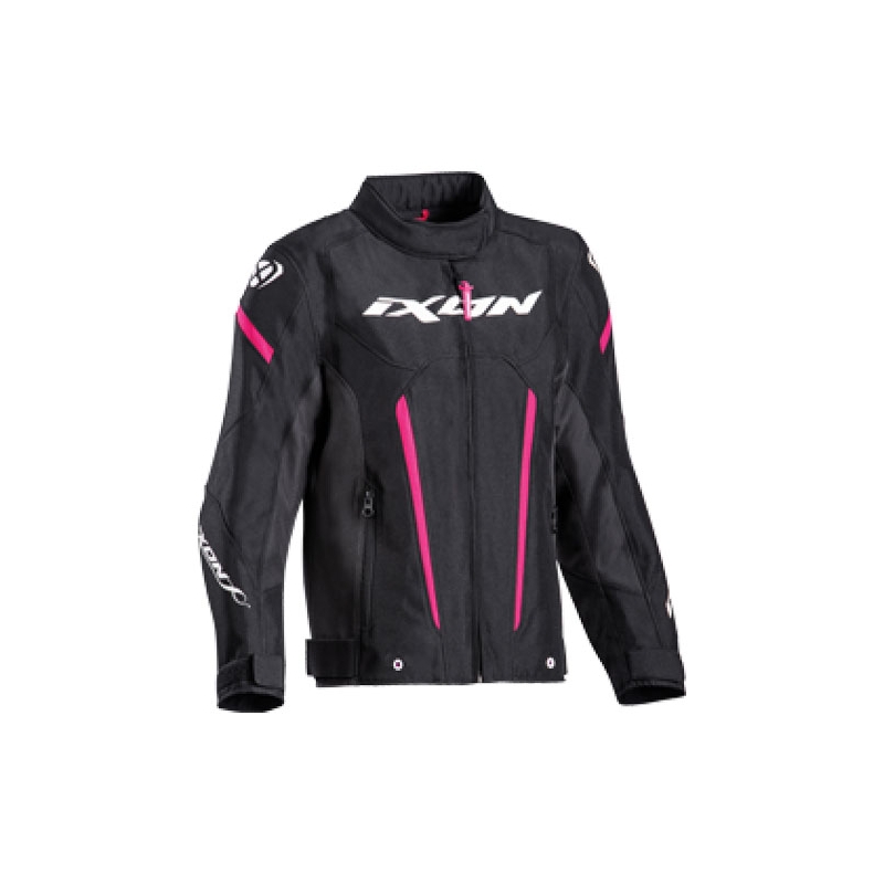 Dětská bunda na motorku IXON Striker černo-růžová