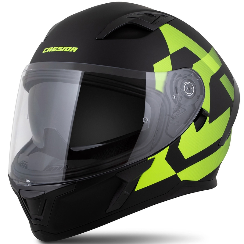 Integrální přilba Cassida Orbit Grind matná černo-fluo žlutá