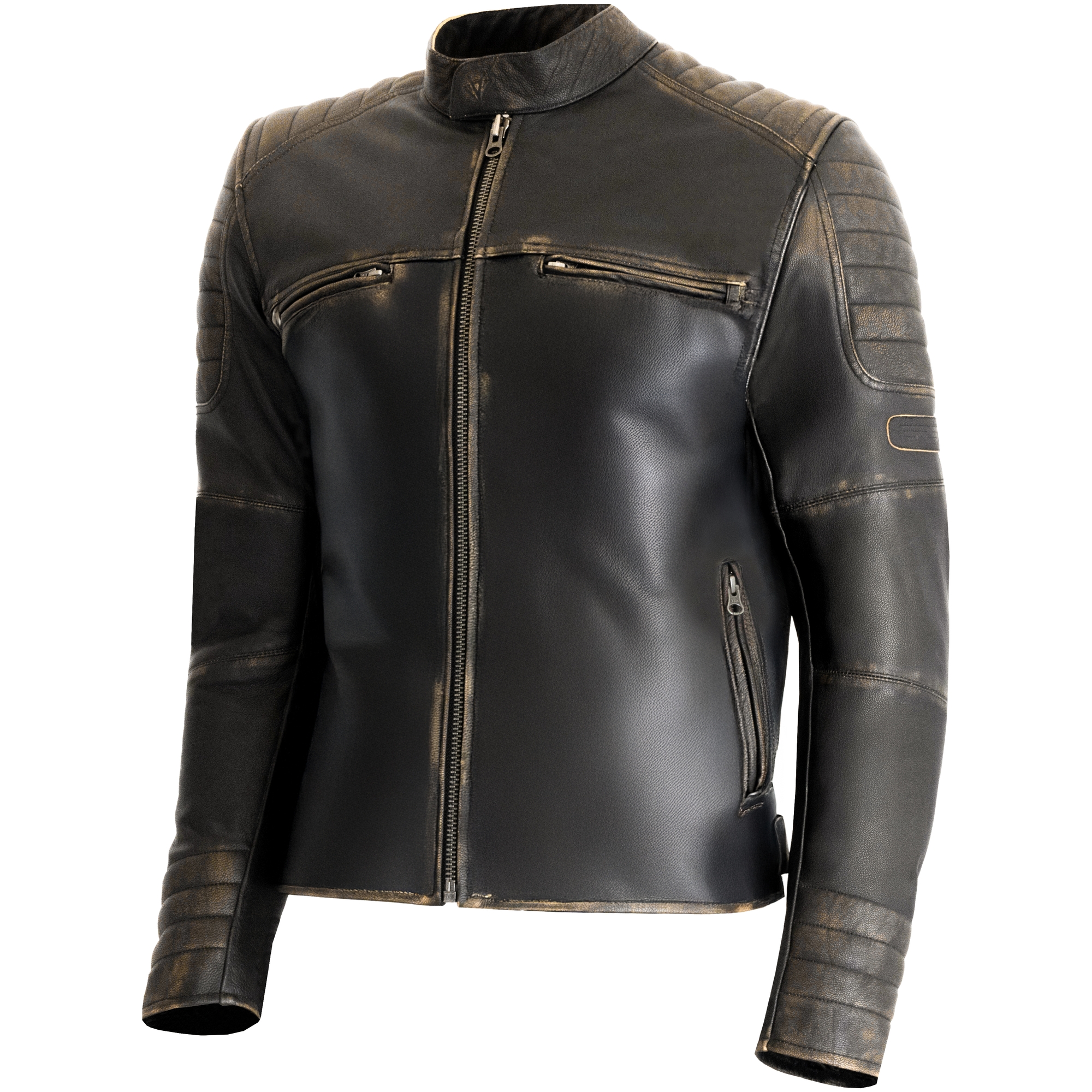 Kožená bunda na motorku RSA Vintage hnědá Velikost: XS