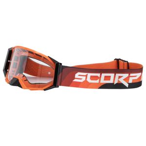 Motokrosové brýle Scorpion E24 oranžovo-černé s čirým plexi