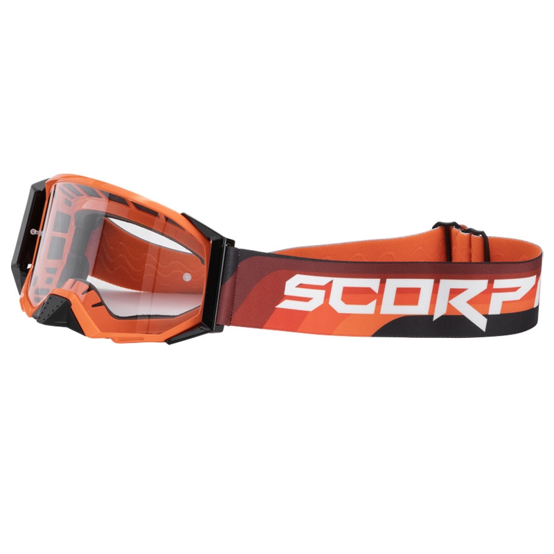 Motokrosové brýle Scorpion E24 oranžovo-černé s čirým plexi