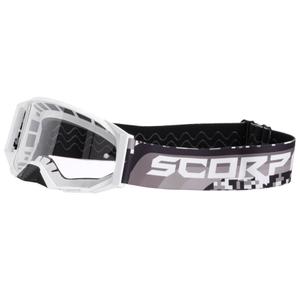 Motokrosové brýle Scorpion E24 bílo-černé s čirým plexi
