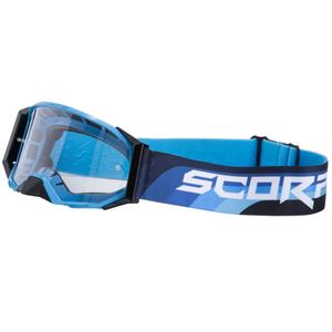 Motokrosové brýle Scorpion E24 modro-černé s čirým plexi
