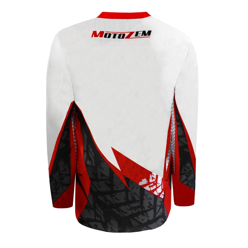 Motokrosový dres MotoZem bílo-černo-červený