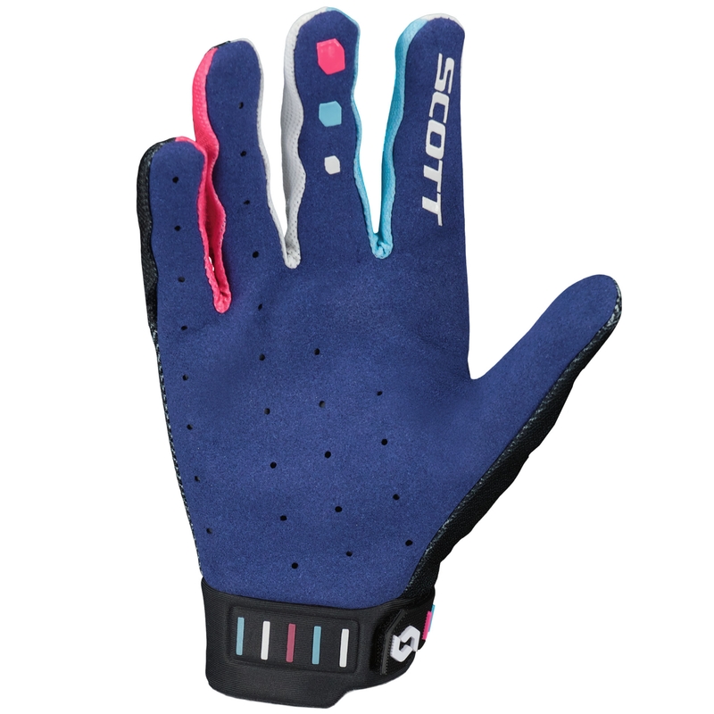 Motokrosové rukavice SCOTT Podium PRO modro-růžové