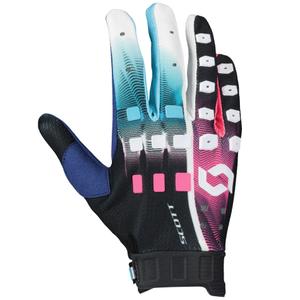 Motokrosové rukavice SCOTT Podium PRO modro-růžové