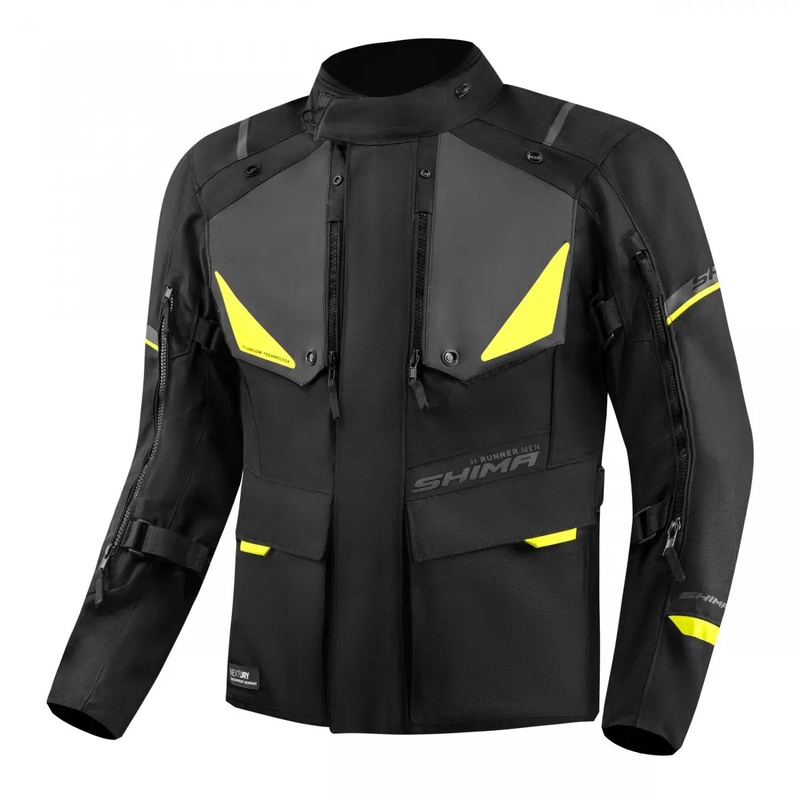 Bunda na motorku Shima Runner černo-fluo žlutá