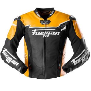 Kožená bunda na motorku Furygan Signature 55 černo-žlutá
