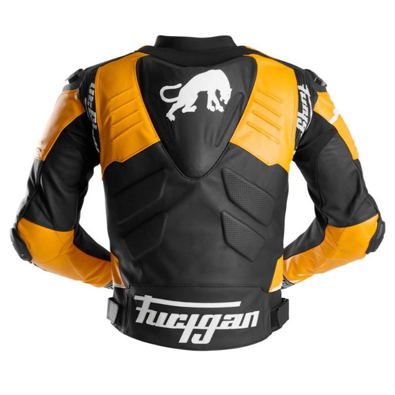Kožená bunda na motorku Furygan Signature 55 černo-žlutá