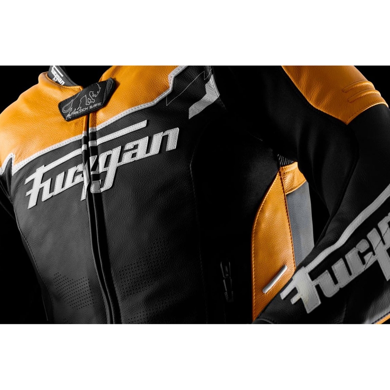 Kožená bunda na motorku Furygan Signature 55 černo-žlutá