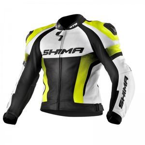 Bunda na motorku Shima STR černo-bílo-fluo žlutá výprodej