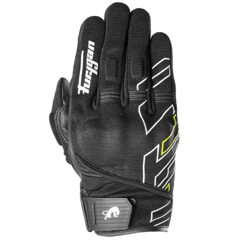 Rukavice na motorku Furygan Jet Neon D3O černo-bílo-fluo žluté
