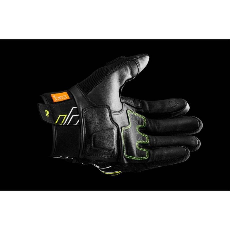 Rukavice na motorku Furygan Jet Neon D3O černo-bílo-fluo žluté