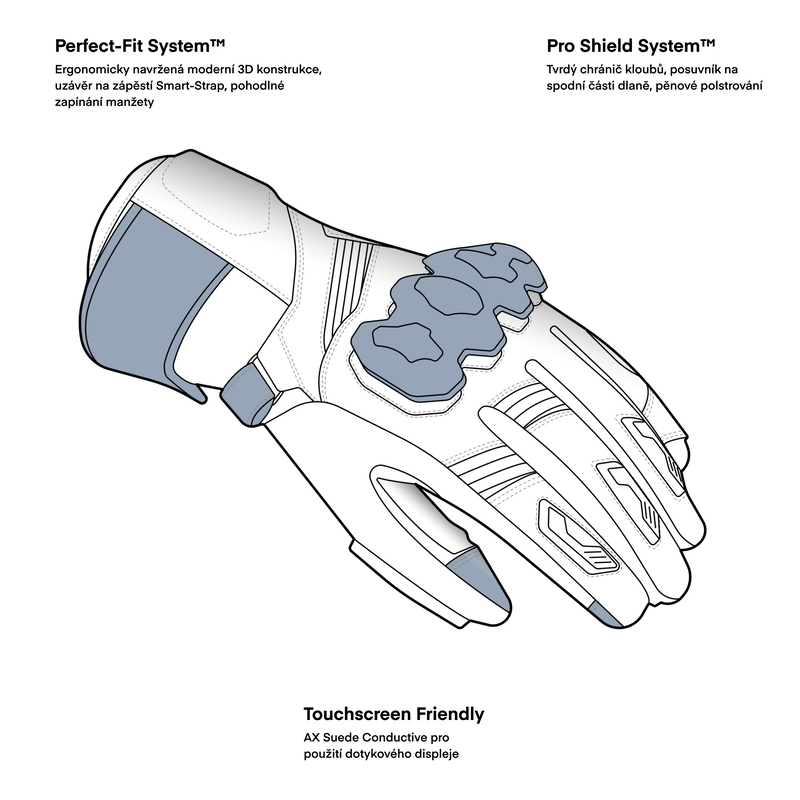 Rukavice na motorku Rebelhorn Viper černé