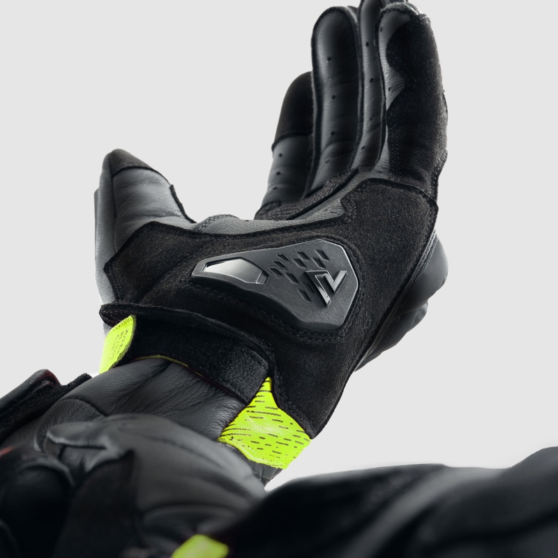 Rukavice na motorku Rebelhorn Viper černo-šedo-fluo žluté