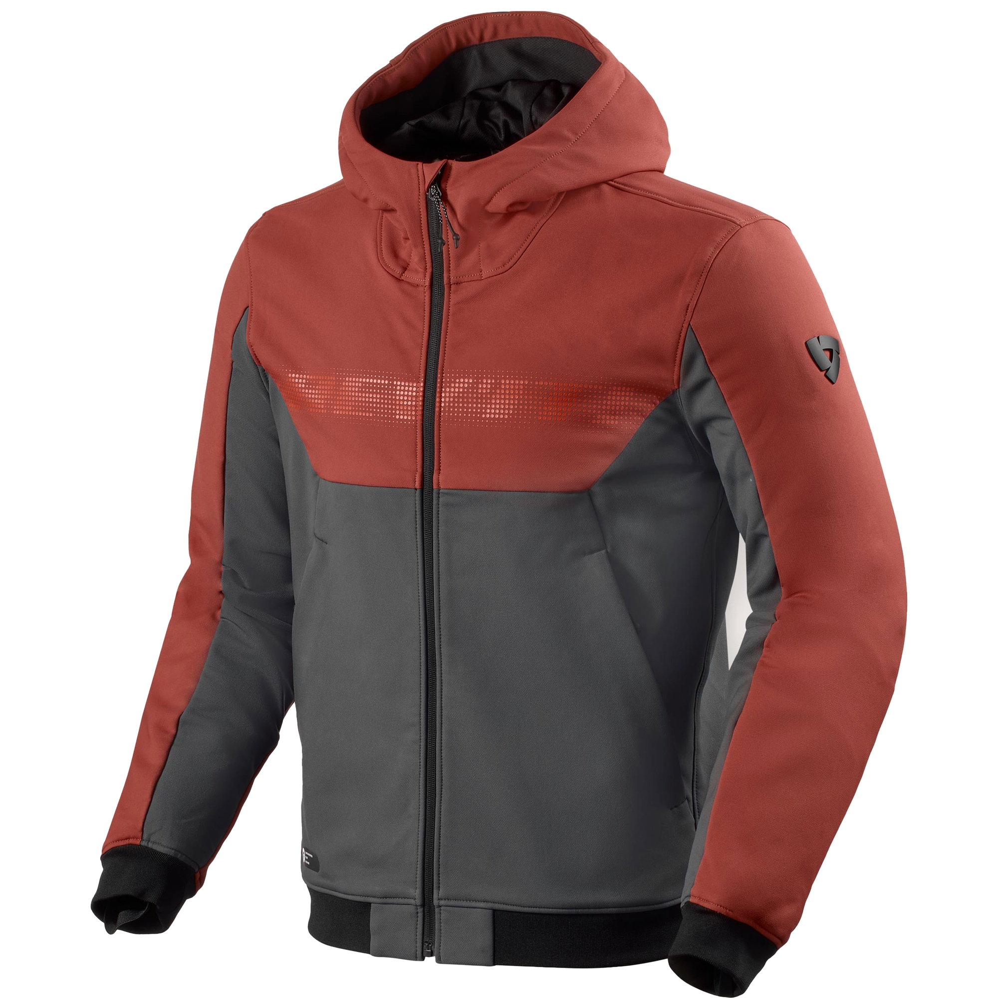 Mikina na motorku Revit Parabolica 2 vínovo-šedá Velikost: 3XL