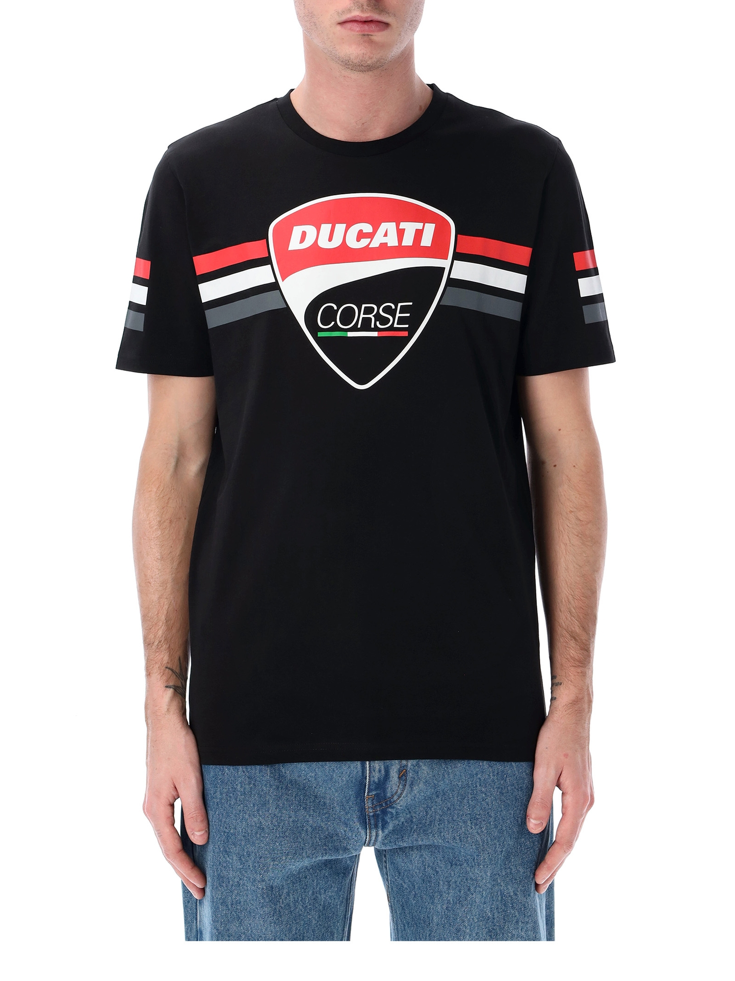 Tričko Ducati Stripes Badge černé Velikost: S