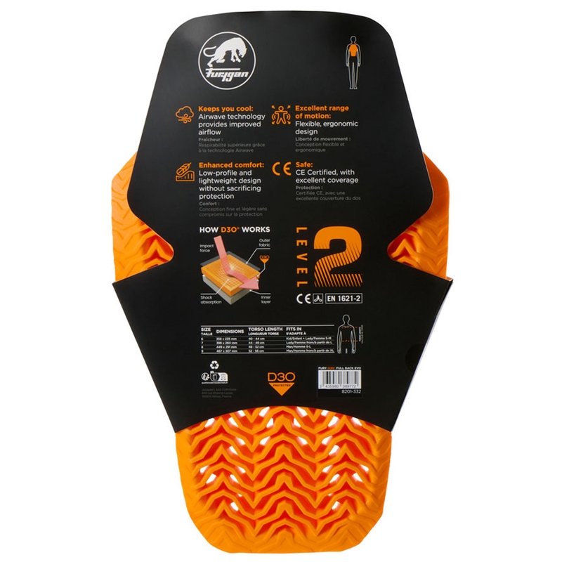 Zádový chránič Furygan Full Back Fury D3O® EVO