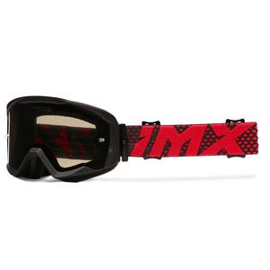 Motokrosové brýle iMX Endurance Flip černo-červené s kouřovým plexiplexi