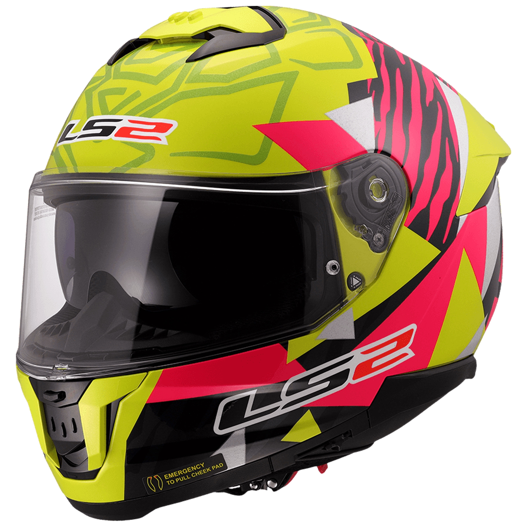 Integrální přilba na motorku LS2 FF808 Stream II Tiger fluo žluto-růžová Velikost: XS