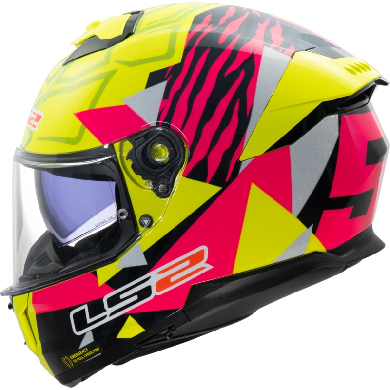 Integrální přilba na motorku LS2 FF808 Stream II Tiger fluo žluto-růžová