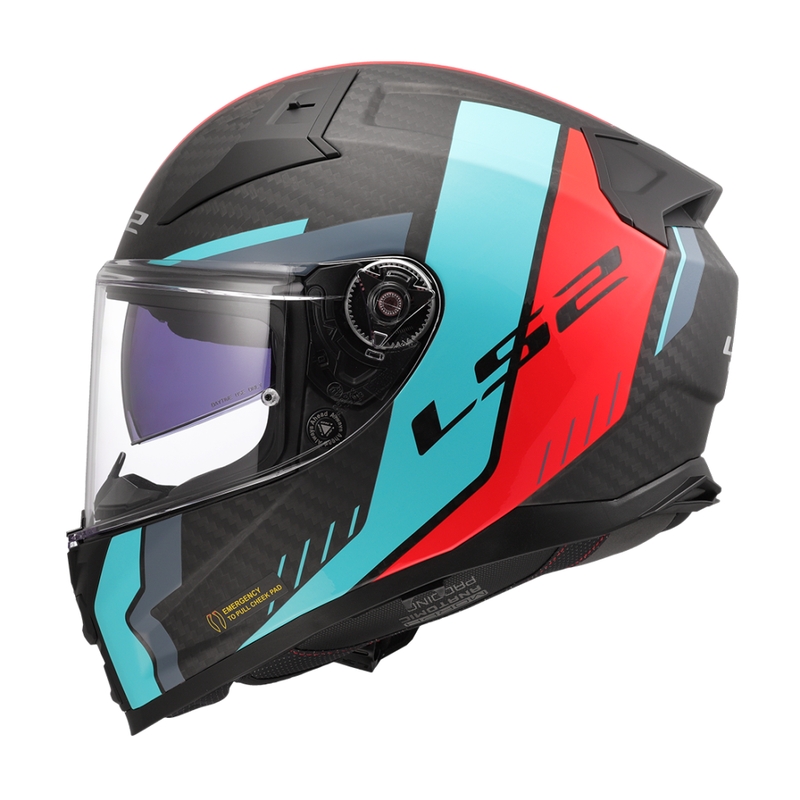 Integrální helma na motorku LS2 FF811 Vector II C Grid červeno-tyrkysová