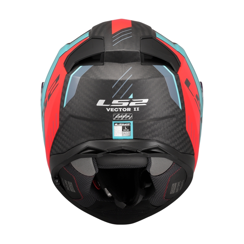 Integrální helma na motorku LS2 FF811 Vector II C Grid červeno-tyrkysová